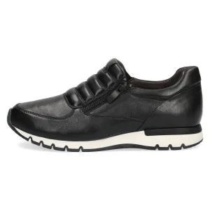 Caprice Ladies Trainers Black Nappa Leather H Fit Zip Slip On 24752-29 022