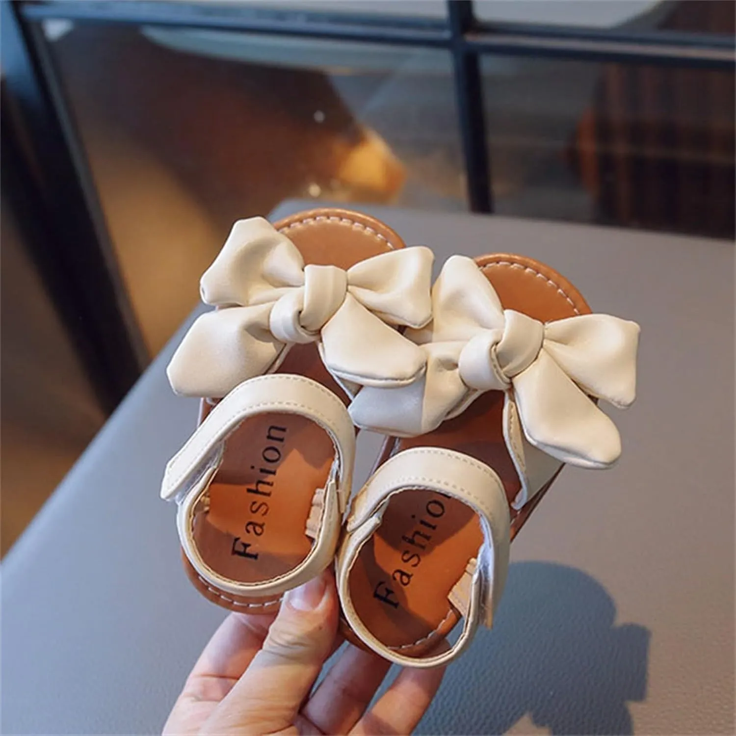 Fashion Spring Summer Toe Solid Color Bowknot Children Casual Shoes Kids Hiking Shoes