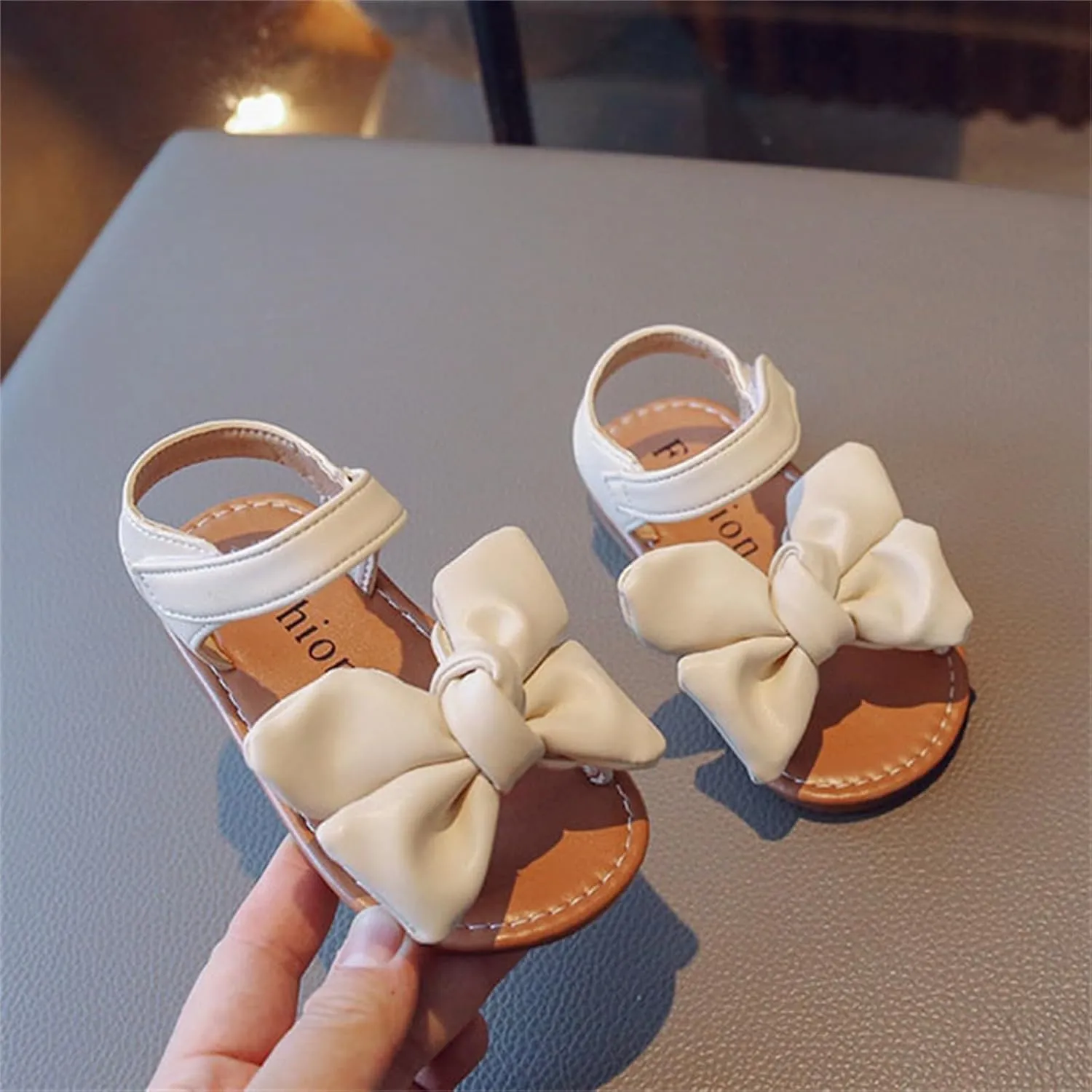 Fashion Spring Summer Toe Solid Color Bowknot Children Casual Shoes Kids Hiking Shoes