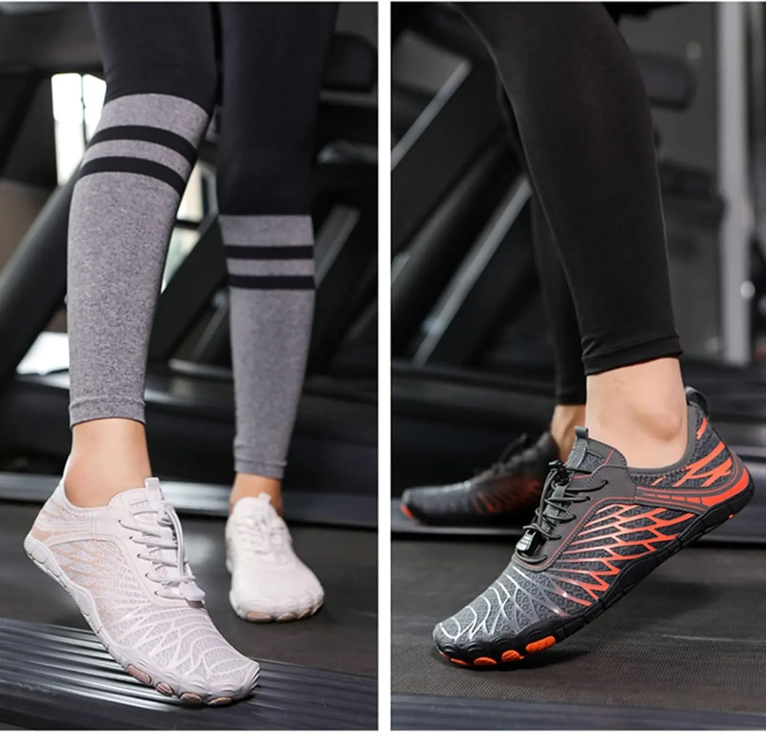 Hike Barefoot Shoes Women, Men's Water Shoes with Wide Toe Box, Quick Dry Non Slip Aqua Shoe for Beach Pool Swimming, Unisex Grounded Footwear Outdoor Walking Hiking Trekking Workout Sneakers