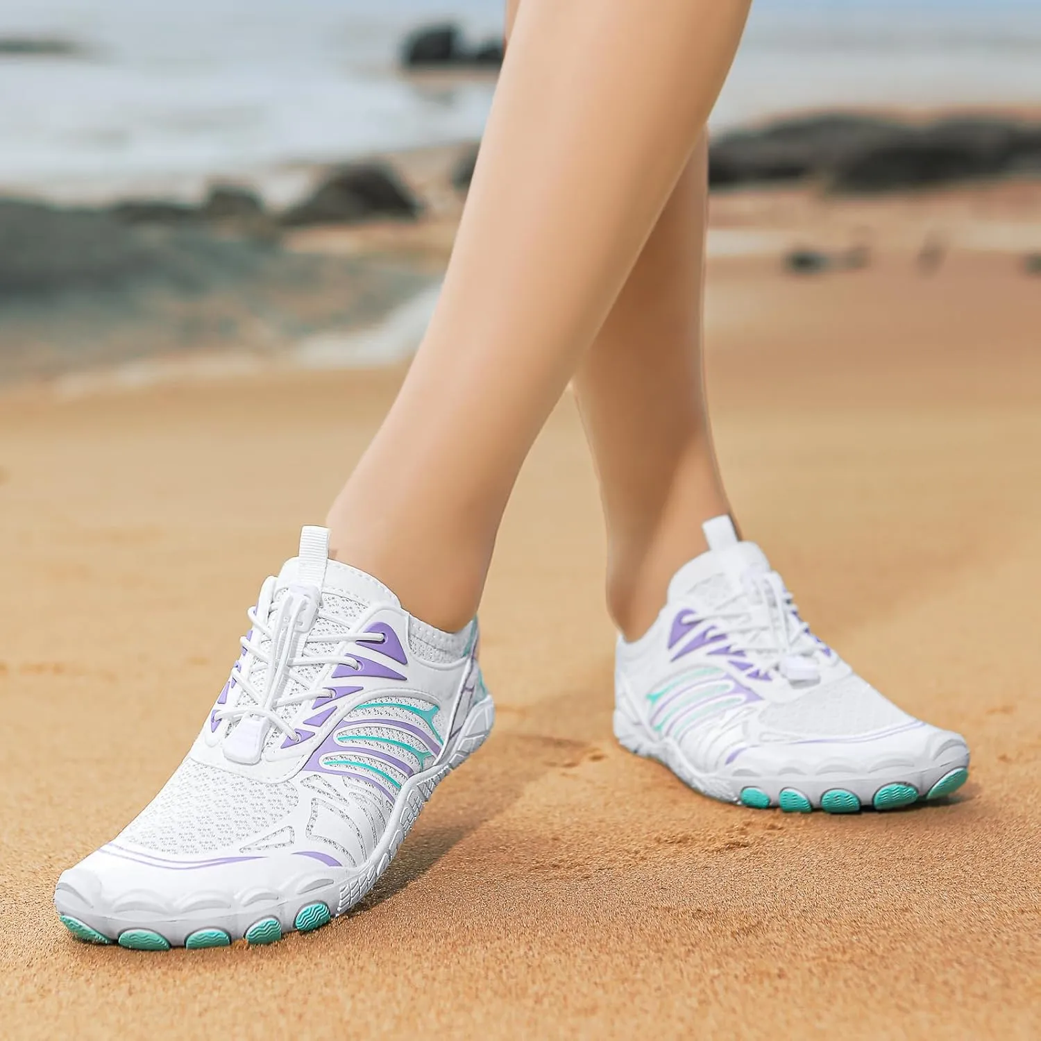 Hike Barefoot Shoes Women, Men's Water Shoes with Wide Toe Box, Quick Dry Non Slip Aqua Shoe for Beach Pool Swimming, Unisex Grounded Footwear Outdoor Walking Hiking Trekking Workout Sneakers