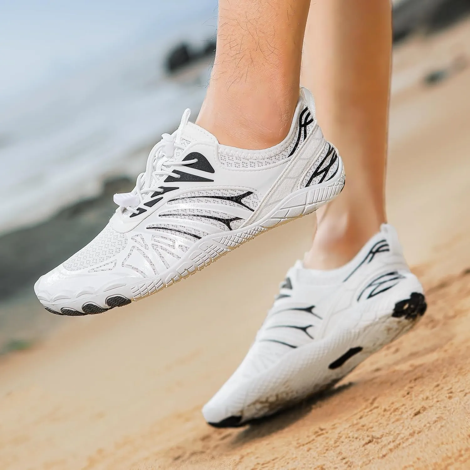 Hike Barefoot Shoes Women, Men's Water Shoes with Wide Toe Box, Quick Dry Non Slip Aqua Shoe for Beach Pool Swimming, Unisex Grounded Footwear Outdoor Walking Hiking Trekking Workout Sneakers