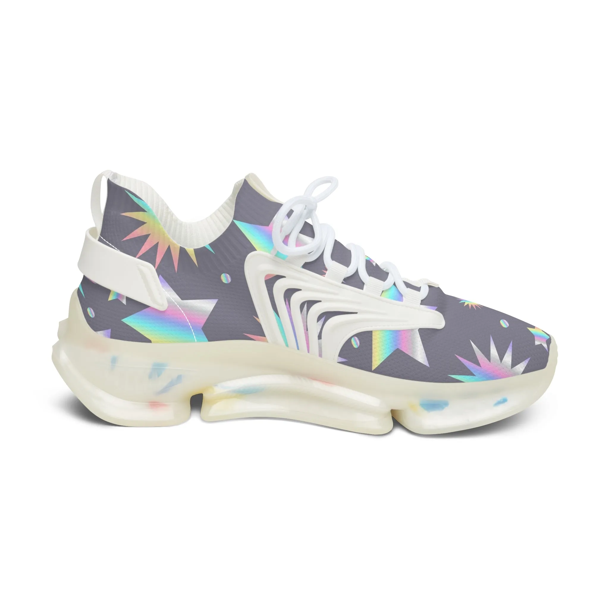 Holographic Stars Women's Mesh Sneakers