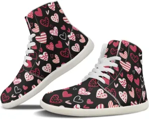 Howilath Valentine's Men's Barefoot Shoes High Top Sneakers Wide Toe PU Leather Minimalist Shoes