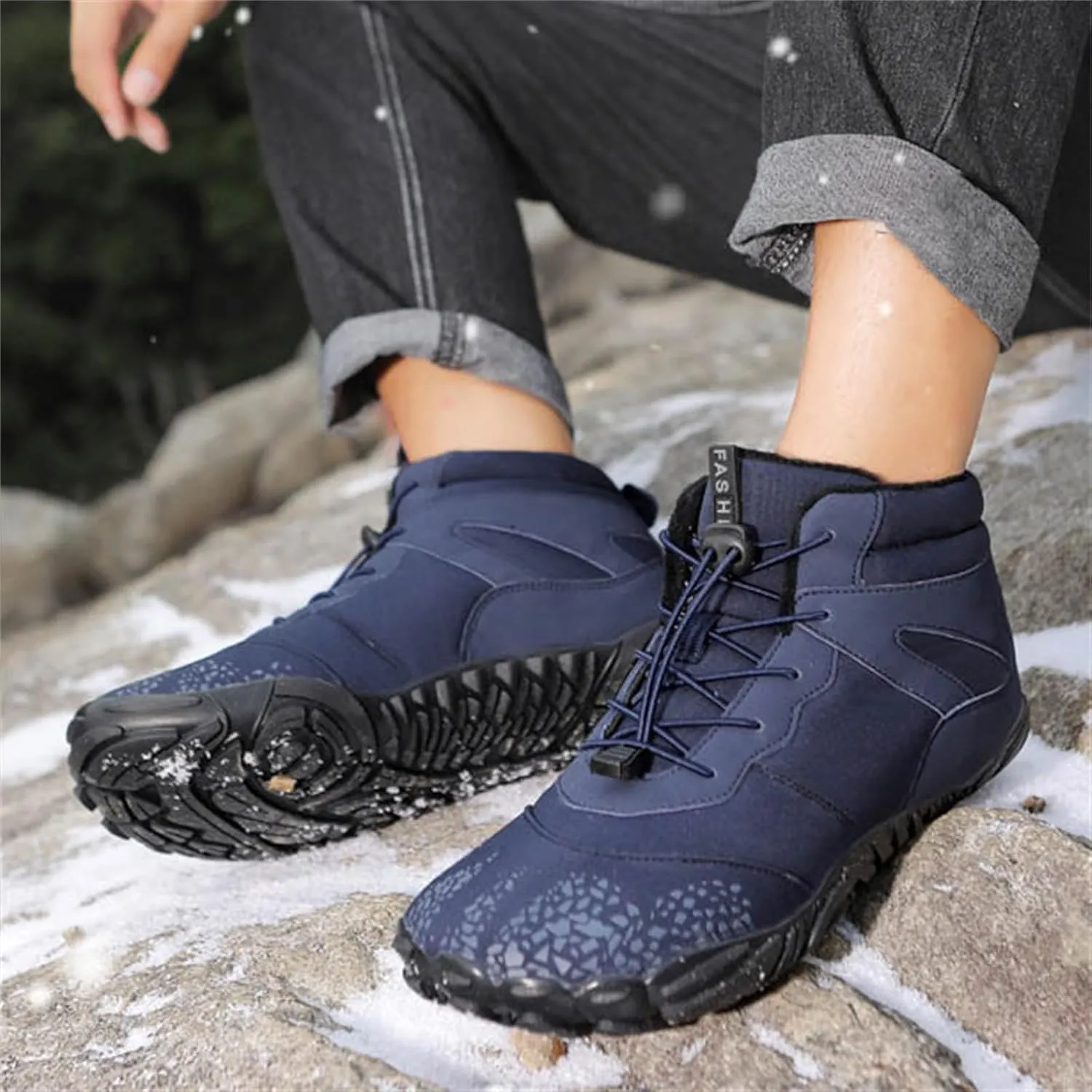 Men Work Boots Steel Toe Hiking Sneakers Warm Fur Lined Working Shoes for Women Business Casual Slip On Platform Shoes Lightweight Comfortable Hike Grounded Footwear
