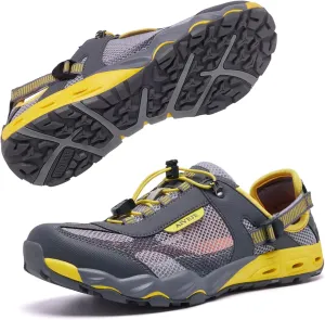 Mens Amphibious Water Shoes - Summer Hiking Athletic Water Sandals Closed Toe Aqua Sneakers