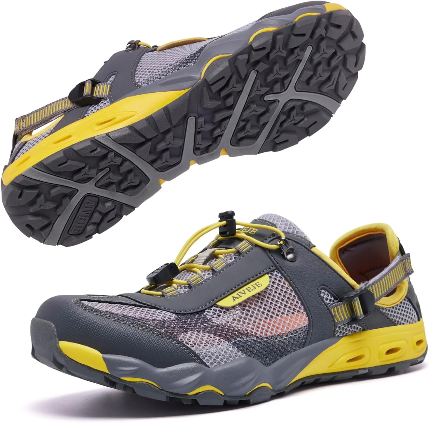 Mens Amphibious Water Shoes - Summer Hiking Athletic Water Sandals Closed Toe Aqua Sneakers