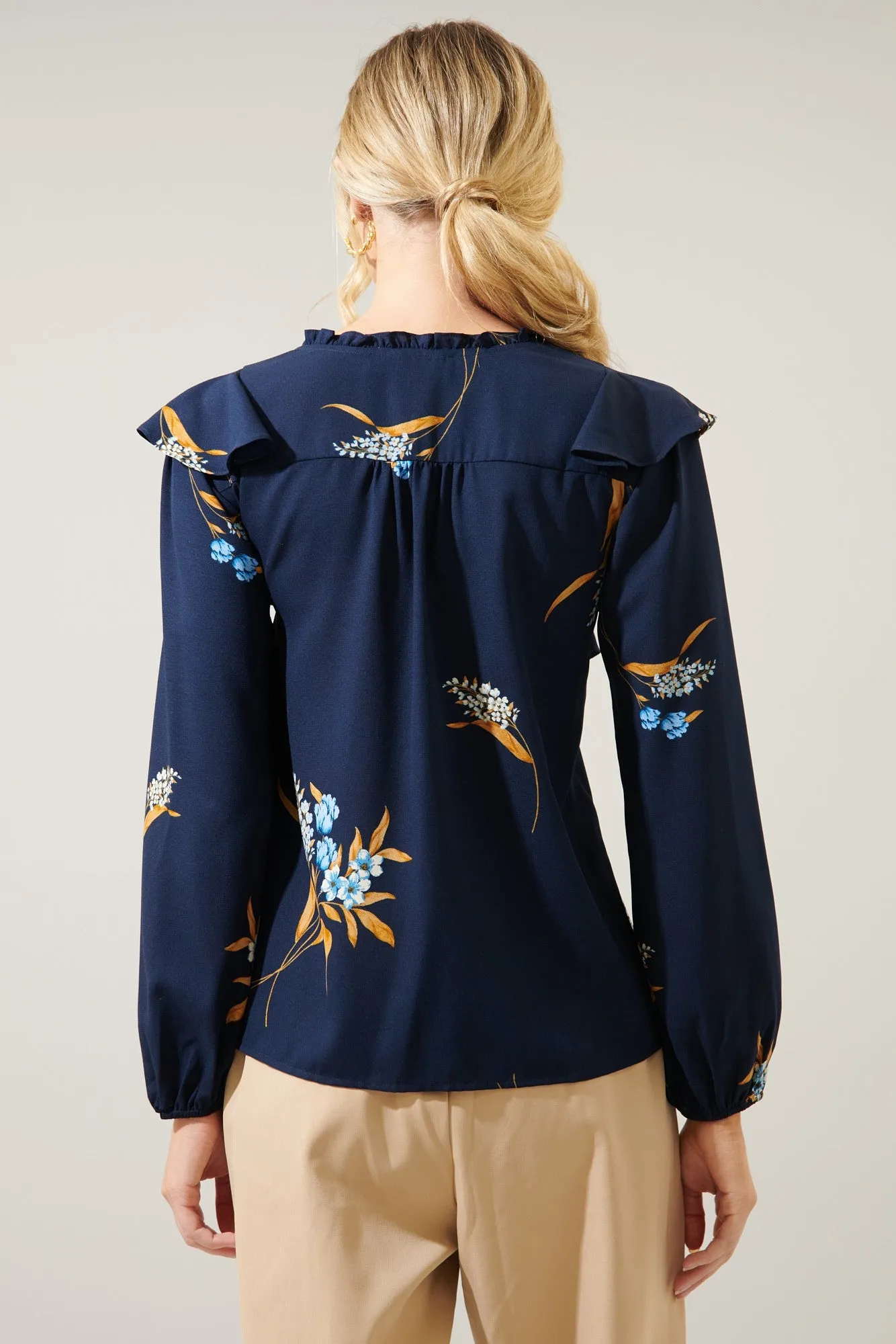 SUGARLIPS DUSK BLOOM WILHELM RUFFLE BLOUSE - FINAL SALE