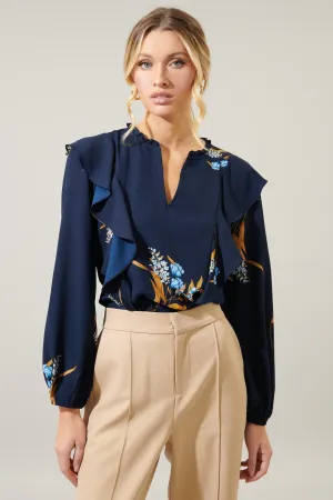 SUGARLIPS DUSK BLOOM WILHELM RUFFLE BLOUSE - FINAL SALE