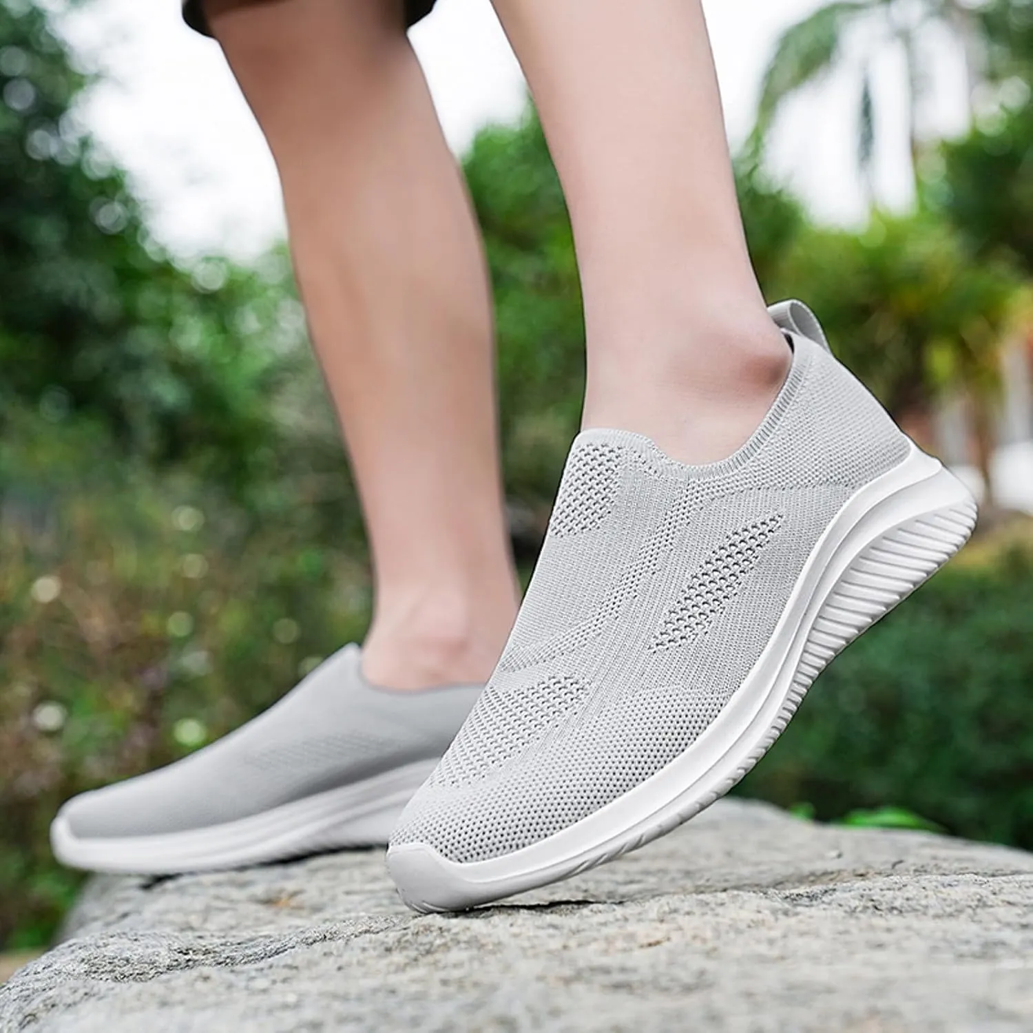 Walking Shoes for Men Gym Shoes Athletic Shoes Summer Mesh Running Shoes Slip On Sneakers Lightweight Breathable Tennis Shoes
