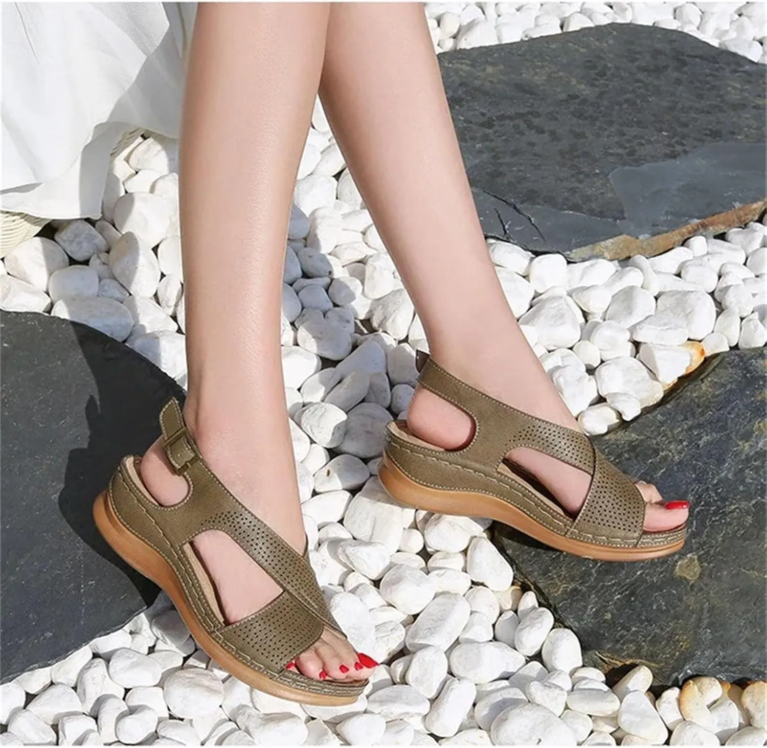 Women's Comfortable Flat Sandals - Summer Outdoor Hiking Walking Shoes