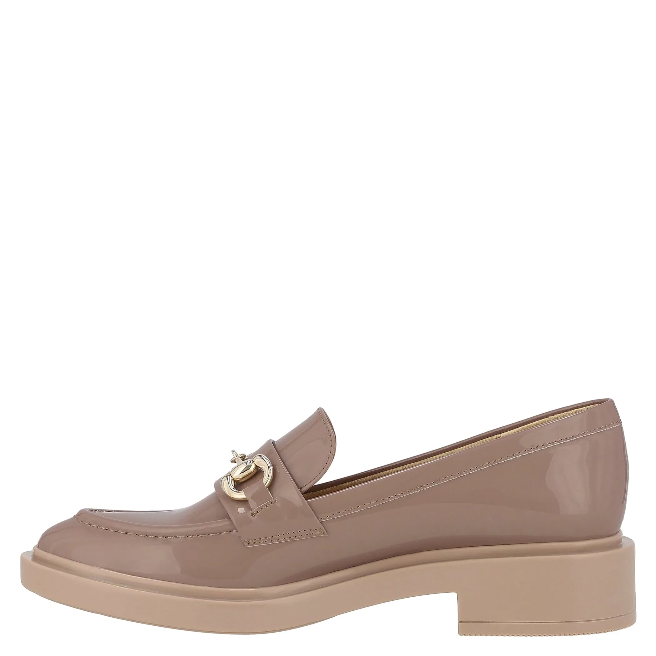 Zapato Tipo Mocasin Nojiko Sintetico Acabado Charol Taupe Westies